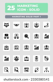 diseño de estilo sólido de icono comercial de marketing