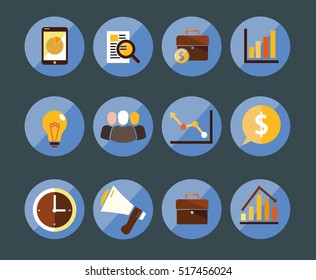 marketing and business icons for business presentation