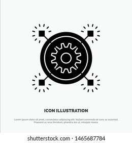 Marketing, Business, Idea, Pertinent, Gear solid Glyph Icon vector. Vector Icon Template background