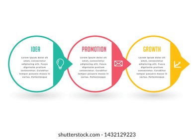 marketing business infographic three steps