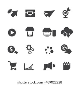 Marketing and Business set icons, vector