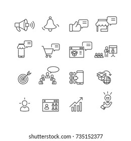 Marketing and Business set icons, vector