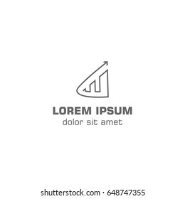 Marketing, bussines arrow up icon. Vector logo template