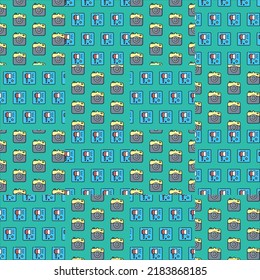 marketing and camera icon pattern design 