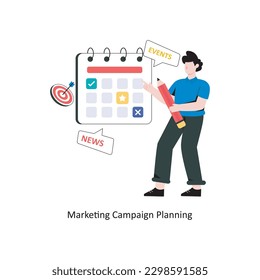 Marketing Campaign Planning Flat Style Design Vector illustration. Stock illustration