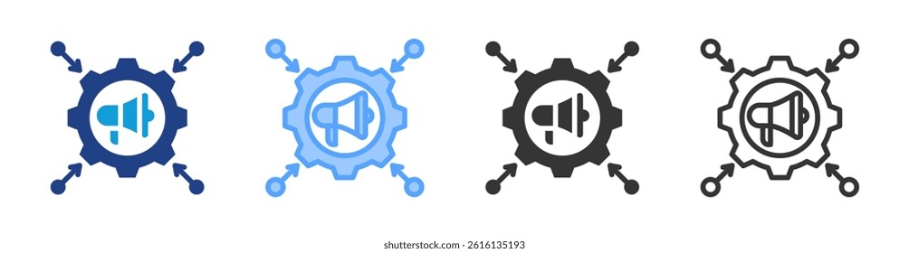 Marketing Channel icon set multiple style collection