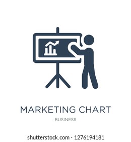 marketing chart icon vector on white background, marketing chart trendy filled icons from Business collection, marketing chart vector illustration