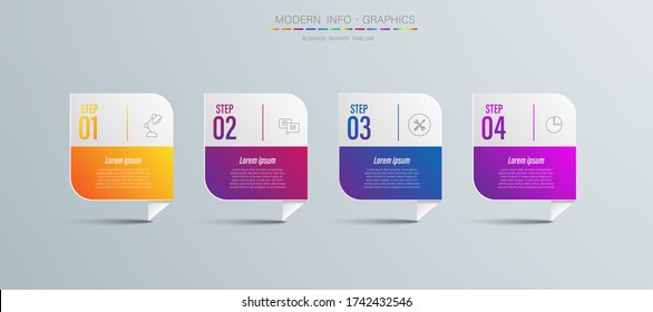 color de papel de origami de gráfico de marketing en plantilla info-gráfica de vectores para la gráfica de presentación de diagrama
y concepto de negocio con 4 opciones de elemento