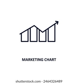 marketing chart outline icon.  Thin line icon from business collection. Editable vector isolated on white background