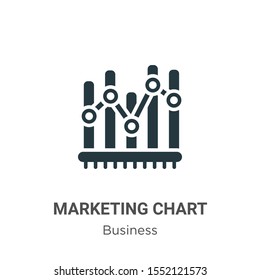 Marketing chart vector icon on white background. Flat vector marketing chart icon symbol sign from modern business collection for mobile concept and web apps design.