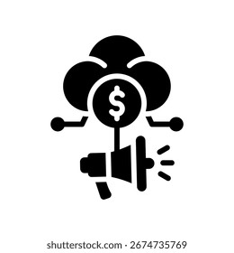 Marketing Cloud Icon Glyph Vector Illustration