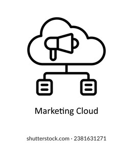 Marketing Cloud vector outline Design illustration. Symbol on White background EPS 10 File 