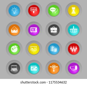 marketing colored plastic round buttons vector icons for web and user interface design