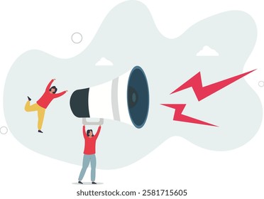 Marketing communication, announce promotion or communicate with employees,flat characters.
