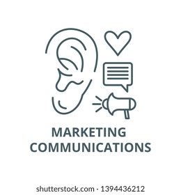 Marketing communications vector line icon, linear concept, outline sign, symbol