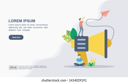 Marketing concept with characters. Can use for web banner, infographics, hero images. Flat isometric vector illustration isolated on white background.