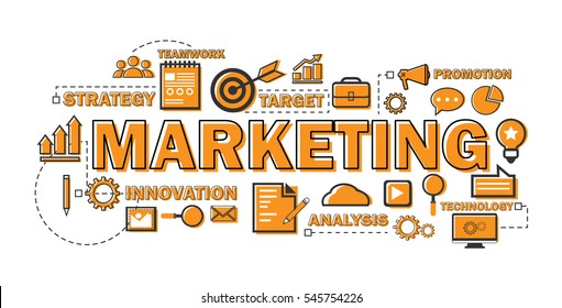 Marketing concept Chart with keywords and icons
