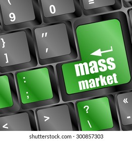 Marketing concept: computer keyboard keys with word Mass Market. vector illustration