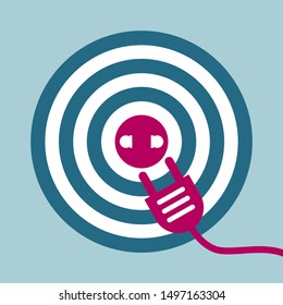 Marketing concept design. Isolated on blue background.