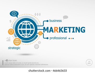 Marketing concept. Infographic business for graphic or web design layout