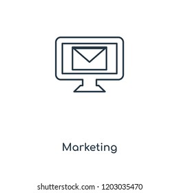 Marketing concept line icon. Linear Marketing concept outline symbol design. This simple element illustration can be used for web and mobile UI/UX.