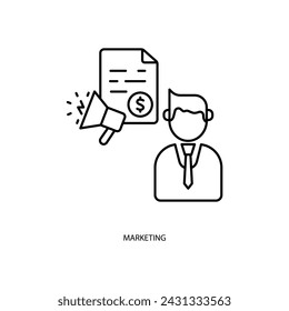 marketing concept line icon. Simple element illustration. marketing concept outline symbol design.