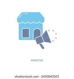 marketing concept line icon. Simple element illustration. marketing concept outline symbol design.