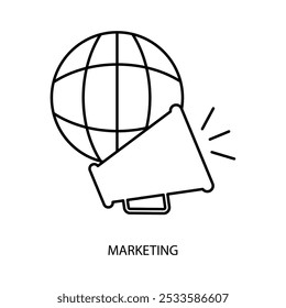 marketing concept line icon. Simple element illustration. marketing concept outline symbol design.