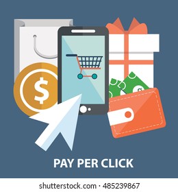 Marketing concept Pay per click.