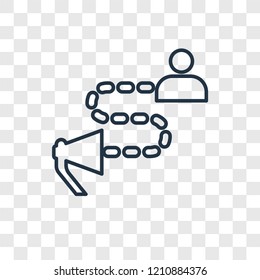 Marketing concept vector linear icon isolated on transparent background, Marketing concept transparency concept in outline style