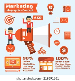 Marketing Concept,Vector Infographic Business Elements