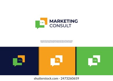 Marketing Consultar diseño de logotipo con chat de burbujas