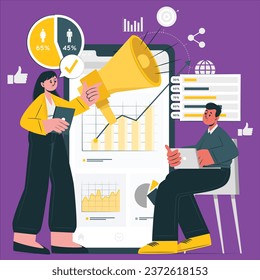 marketing consulting concept vector design illustration