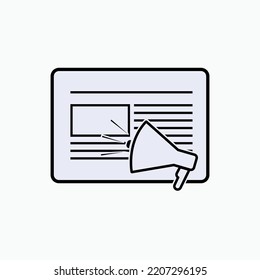 Marketing Content Icon. Advertising, Business Strategy Symbol - Vector.