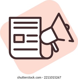 Marketing content, illustration, vector on white background.