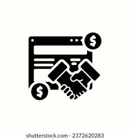 marketing, cooperation, collaboration black icon, isolated icon in light background, perfect for website, blog, logo, graphic design, social media, UI, mobile app