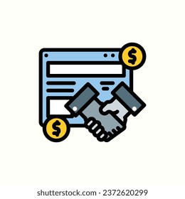 marketing, cooperation, collaboration color icon, isolated icon in light background, perfect for website, blog, logo, graphic design, social media, UI, mobile app