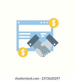 marketing, cooperation, collaboration flat icon, isolated icon in light background, perfect for website, blog, logo, graphic design, social media, UI, mobile app