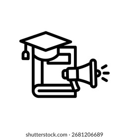 Marketing Course Icon Outline Vector Illustration