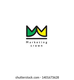 Marketing crown logo vector illustration. M logo