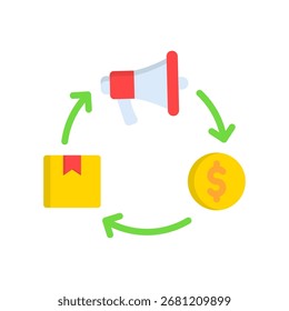 Marketing Cycle Icon Flat Vector Illustration