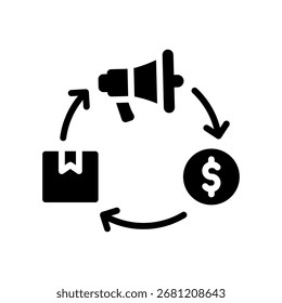 Marketing Cycle Icon Glyph Vector Illustration