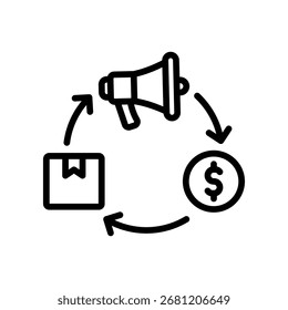 Marketing Cycle Icon Outline Vector Illustration