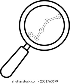 Marketing data analytics icon,  thin line loupe vector icon, Part of the SEO icon set