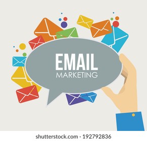 Marketing design over beige background, vector illustration