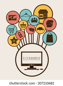 Marketing design over beige background, vector illustration