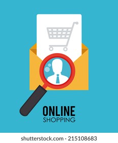 Marketing design over blue background, vector illustration