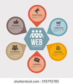 Marketing design over gray background, vector illustration