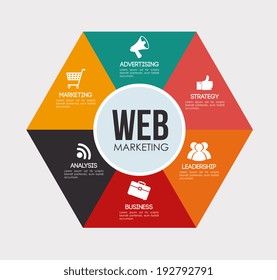 Marketing design over gray background, vector illustration