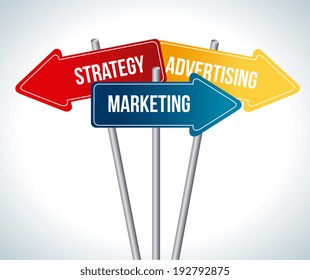 Marketing design over gray background, vector illustration